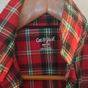 Cat & Jack Boy's Red and Green Plaid Shirt